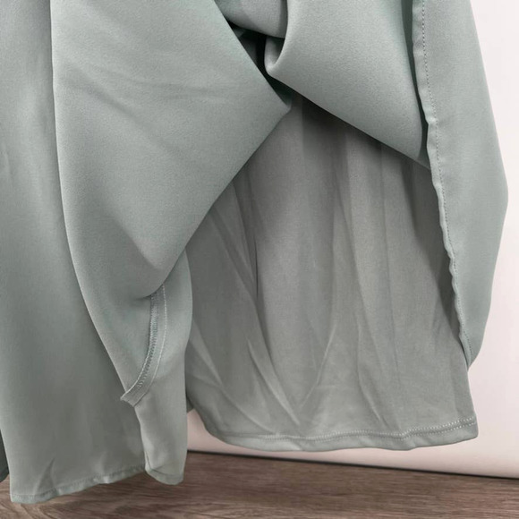 NEW - SHOW ME YOUR MUMU Godshaw Goddess Gown Dress in Silver Sage Crisp - Sz XL - Picture 10 of 13